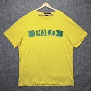 Polo Ralph Lauren T-Shirt Men's XLT Classic Fit Yellow Stencil Paint Logo